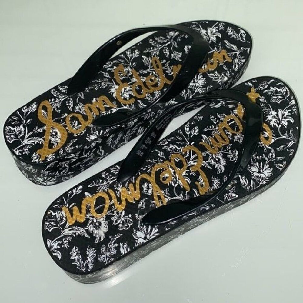 Sam Edelman Kylee Women Floral Thong Platform Flip Flops Size 8M